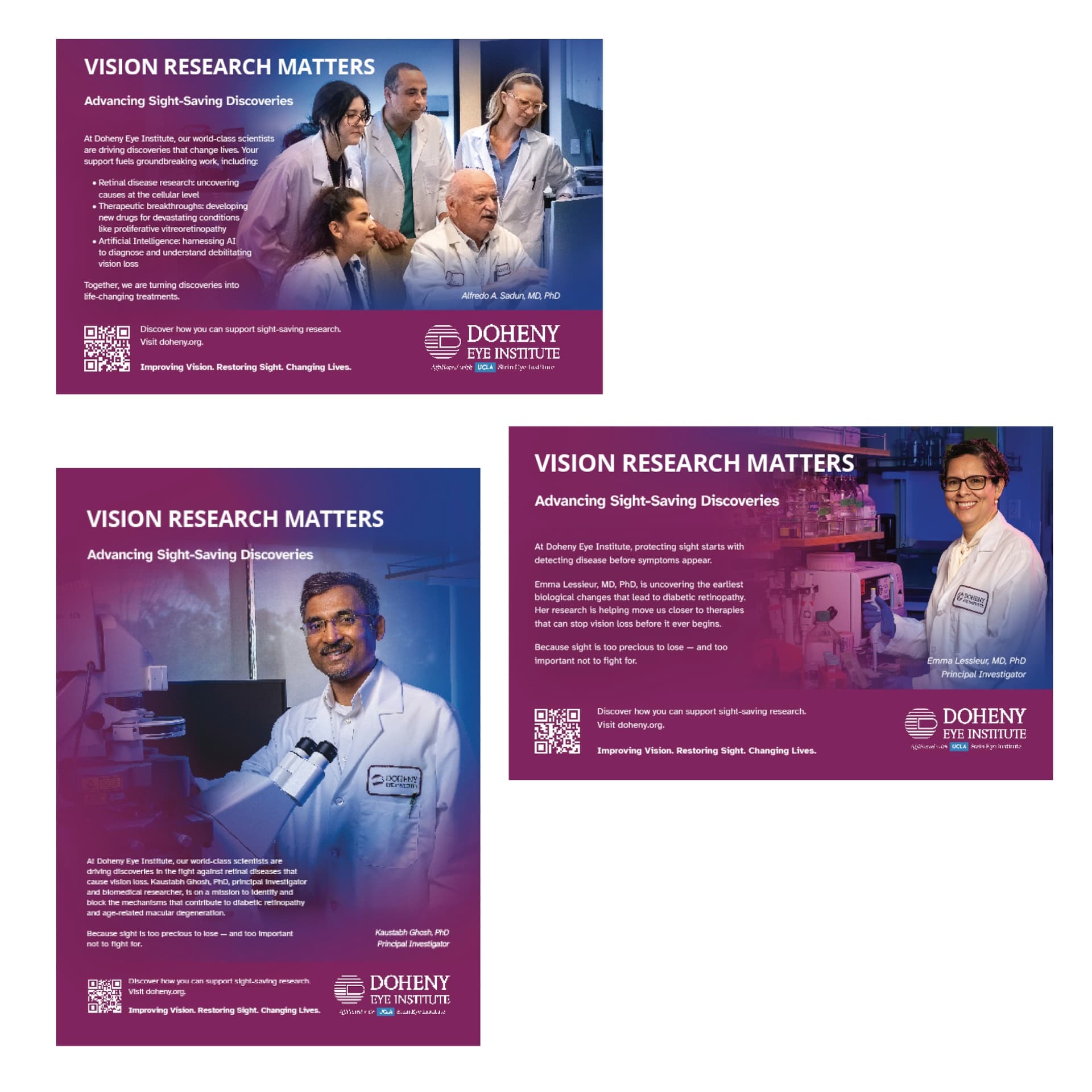 Doheny Eye Institute Vision Research Matters Ads
