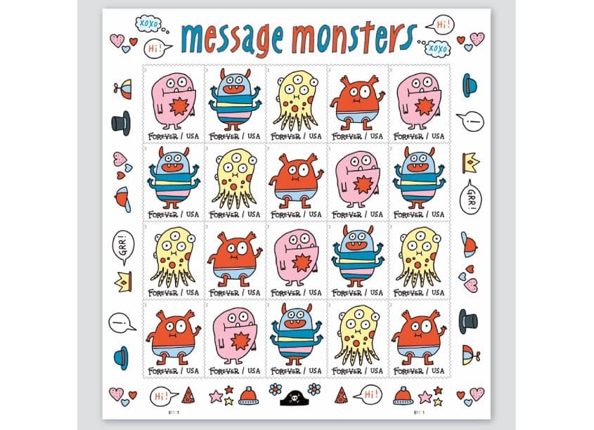 Message Monsters Stamp Design
