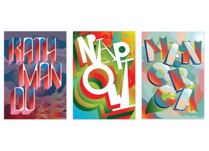 City Posters for Kathmandu, Napoli, Menorca
