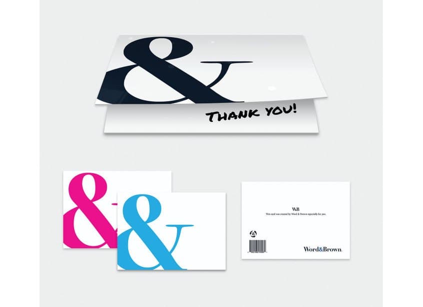 Word & Brown ‘&’ Greeting Cards