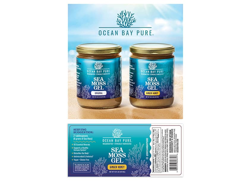 Sea Moss Gel Package and Label Design