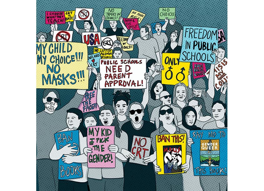 Editorial Illustration - CRT Protests, June/July 2022