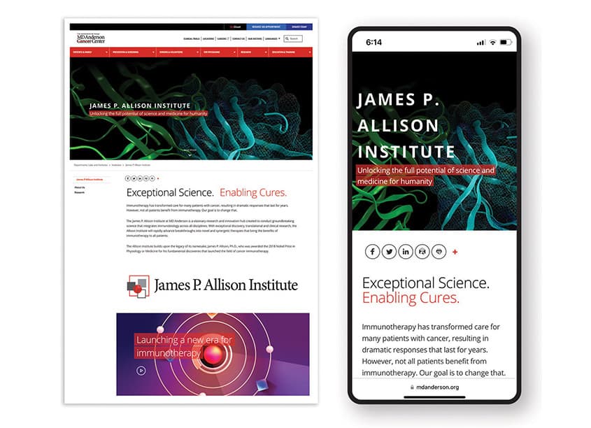 James P. Allison Institute Website