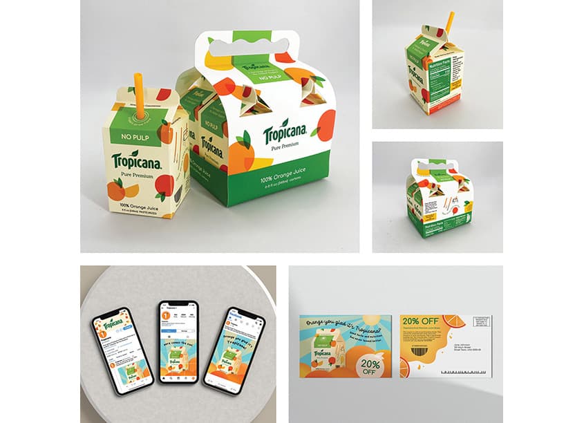 Tropicana Juice Box Redesign, SNS Ad & Direct Mail