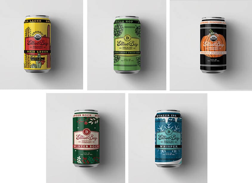 Elliott Bay Brewing Company Can Designs