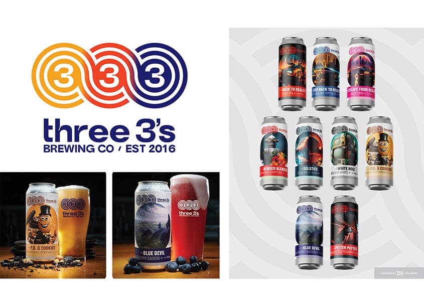 Three 3’s Brewing Company Brand Design