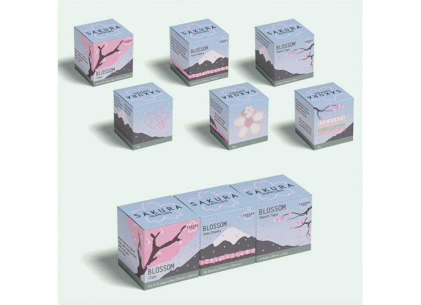 Sakura Office Supplies Package Design