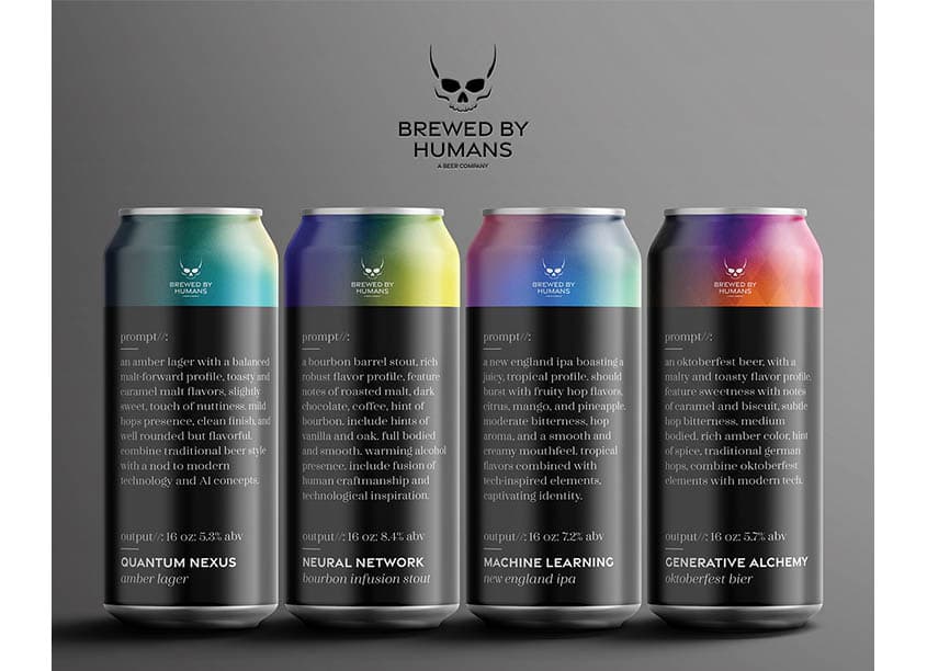 Brewed By Humans 16oz Beverage Packaging Design
