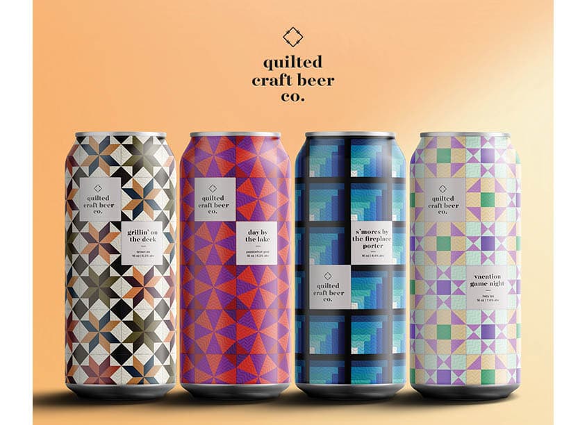 Quilted Craft Beer Co. 16oz Beverage Packaging Design