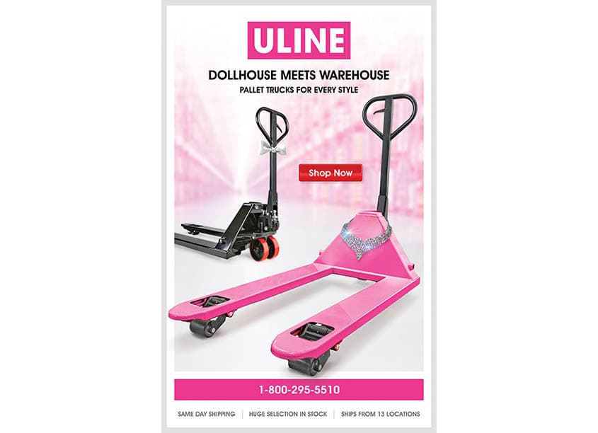 Dollhouse Meets Warehouse Pallet Trucks Email Campaign