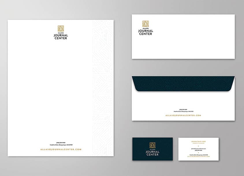 Allaso Journal Center Stationery Package — Branding + Identity Programs design — by Resident360 — 2023 GDUSA award entry