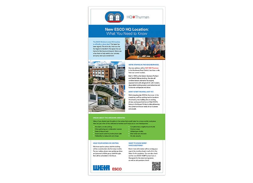 ESCO New HQ Location Email Marketing