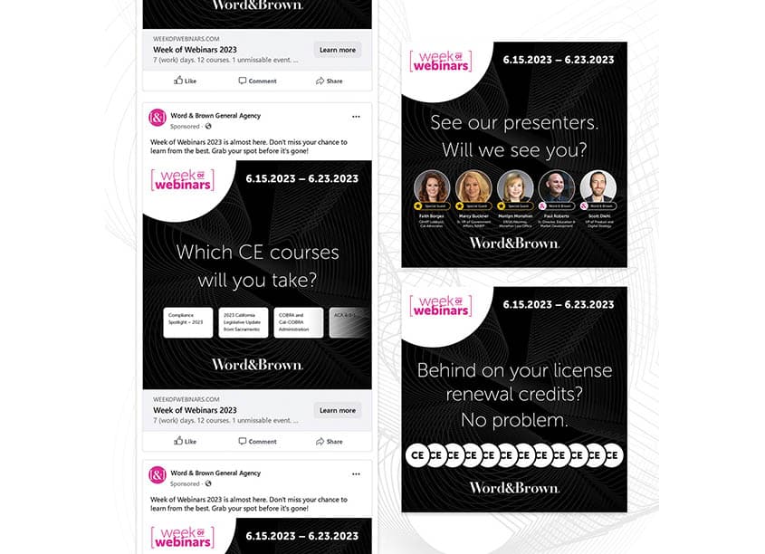 Word & Brown Week of Webinars Social Media Promotion