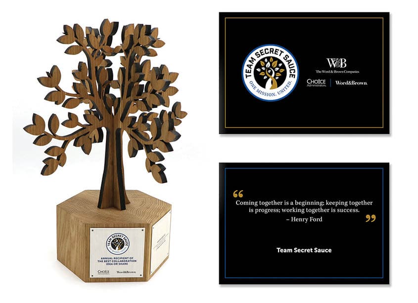 Word & Brown Companies Team Secret Sauce Award and Logo
