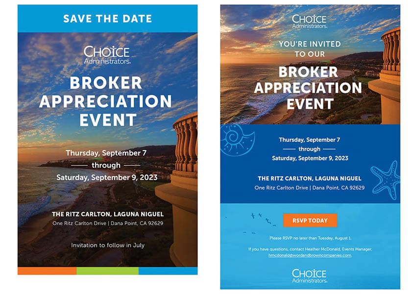 CHOICE Administrators Broker Appreciation Event Save the Date and Invitation