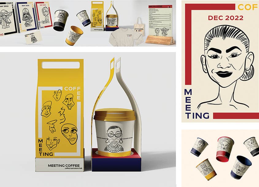 Morning Coffee Branding System and Caricatures