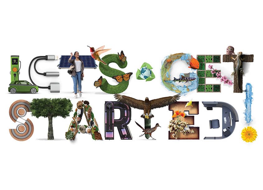 Let’s Get Started Advertising Logo