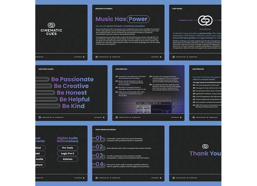 Cinematic Cues Capability Brochure
