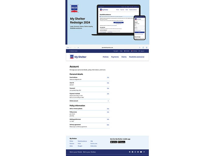 My Shelter Account 2024 Redesign