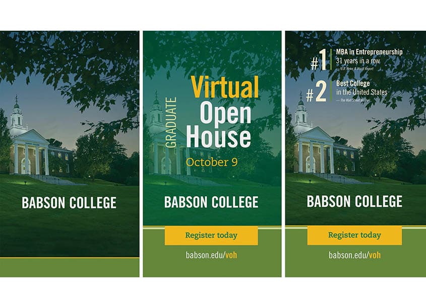 Babson College Virtual Open House Advertising
