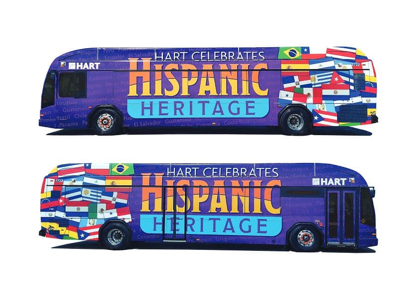 HART Celebrates Hispanic Heritage Bus Wrap