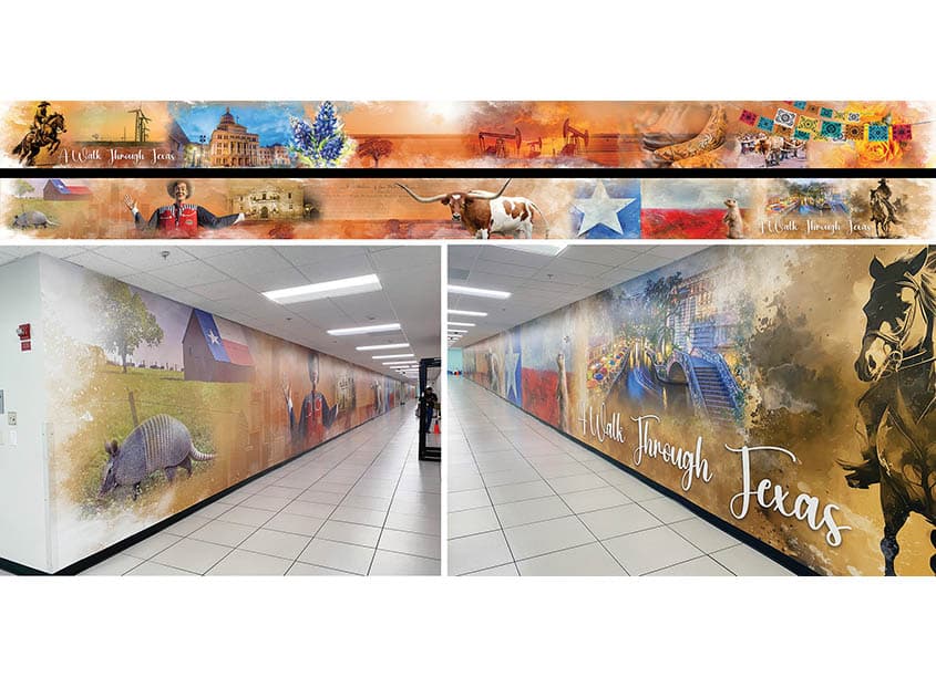 A Walk Through Texas Mural Illustration