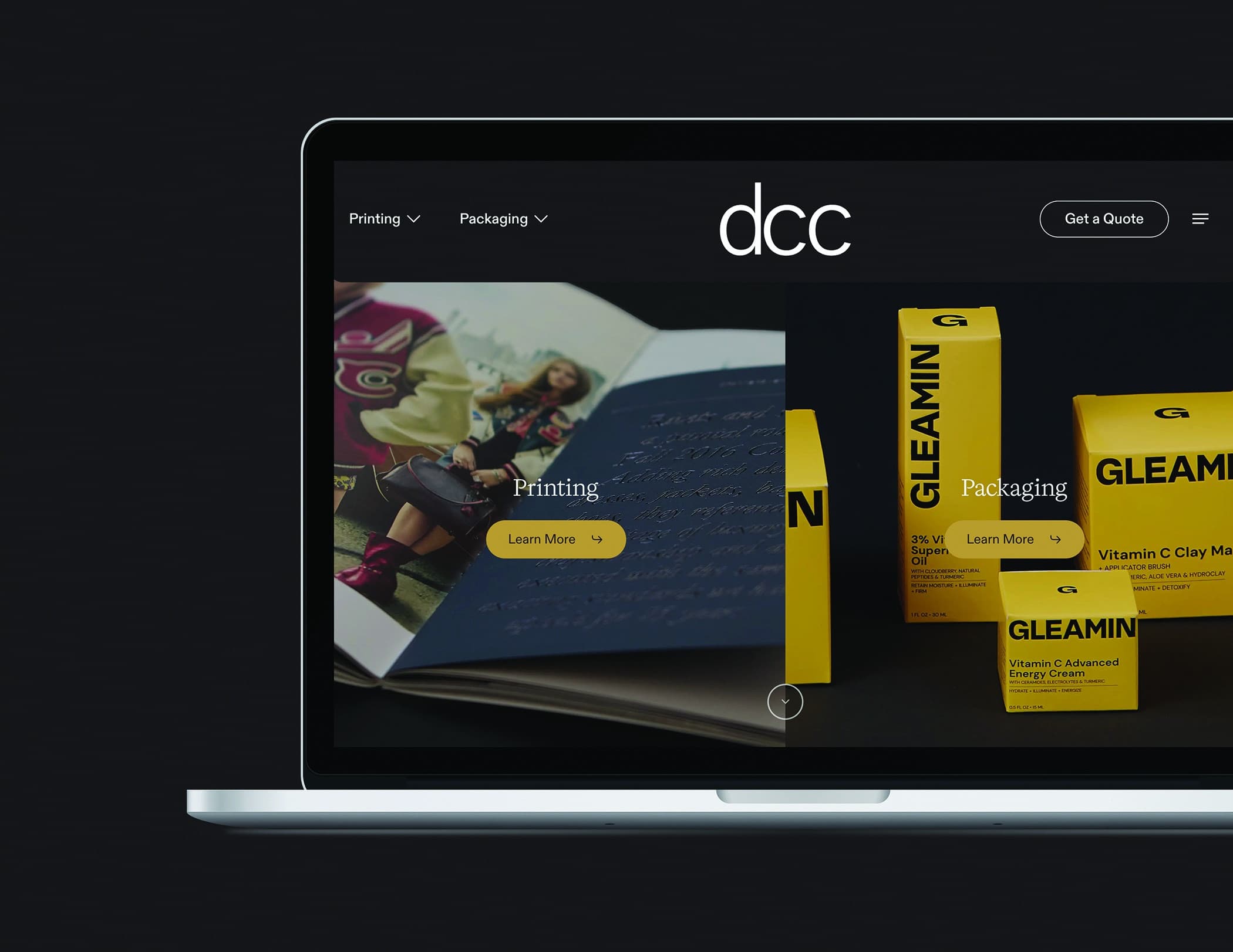 DCC Website Redesign: Dimension with Intention