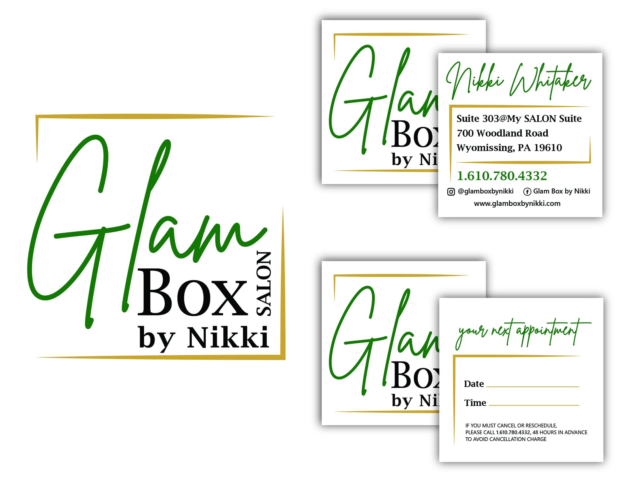 Glam Box Salon by Nikki Logo Design