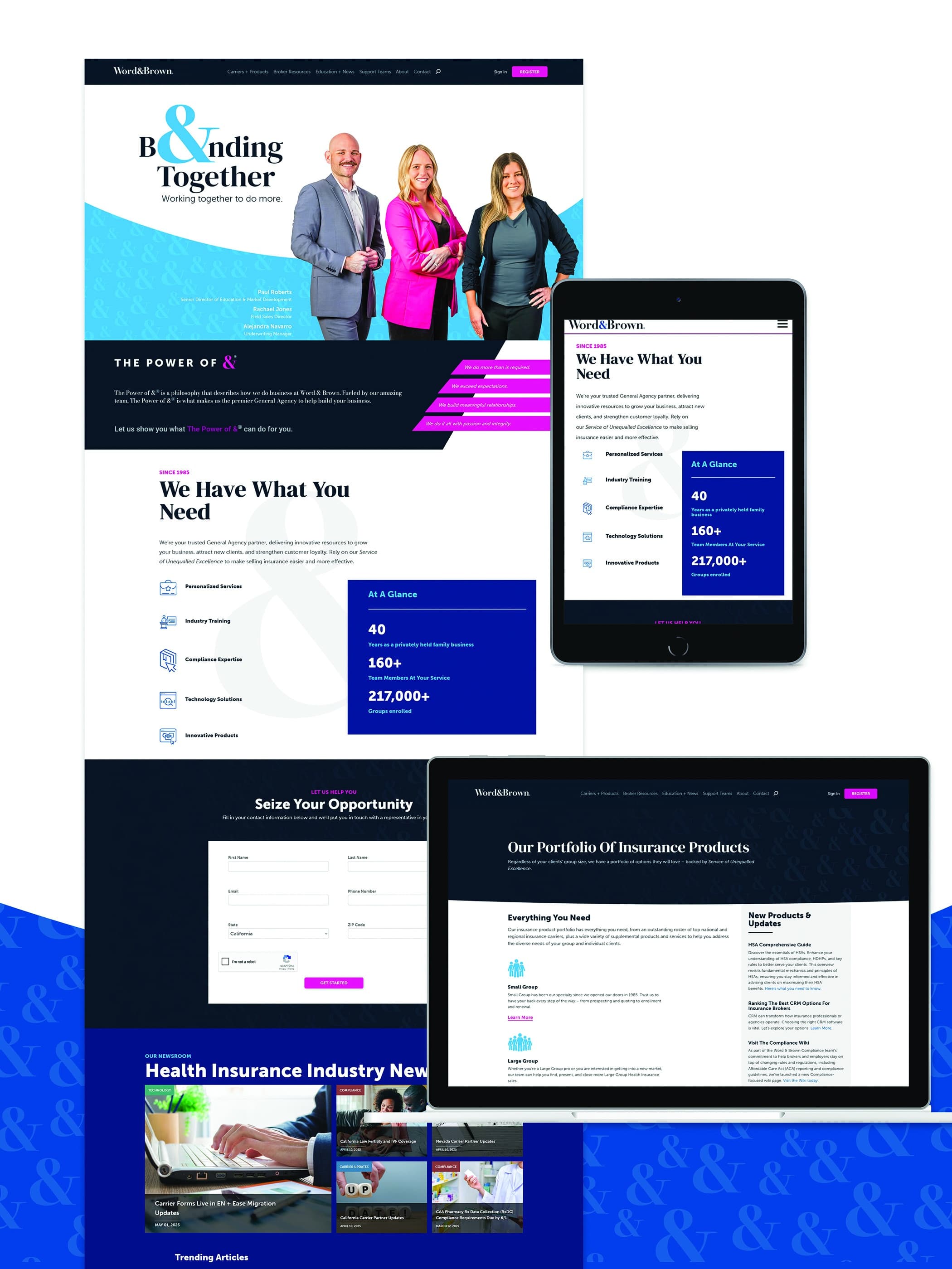 Word & Brown ‘Power of &’ Website Home Page Redesign