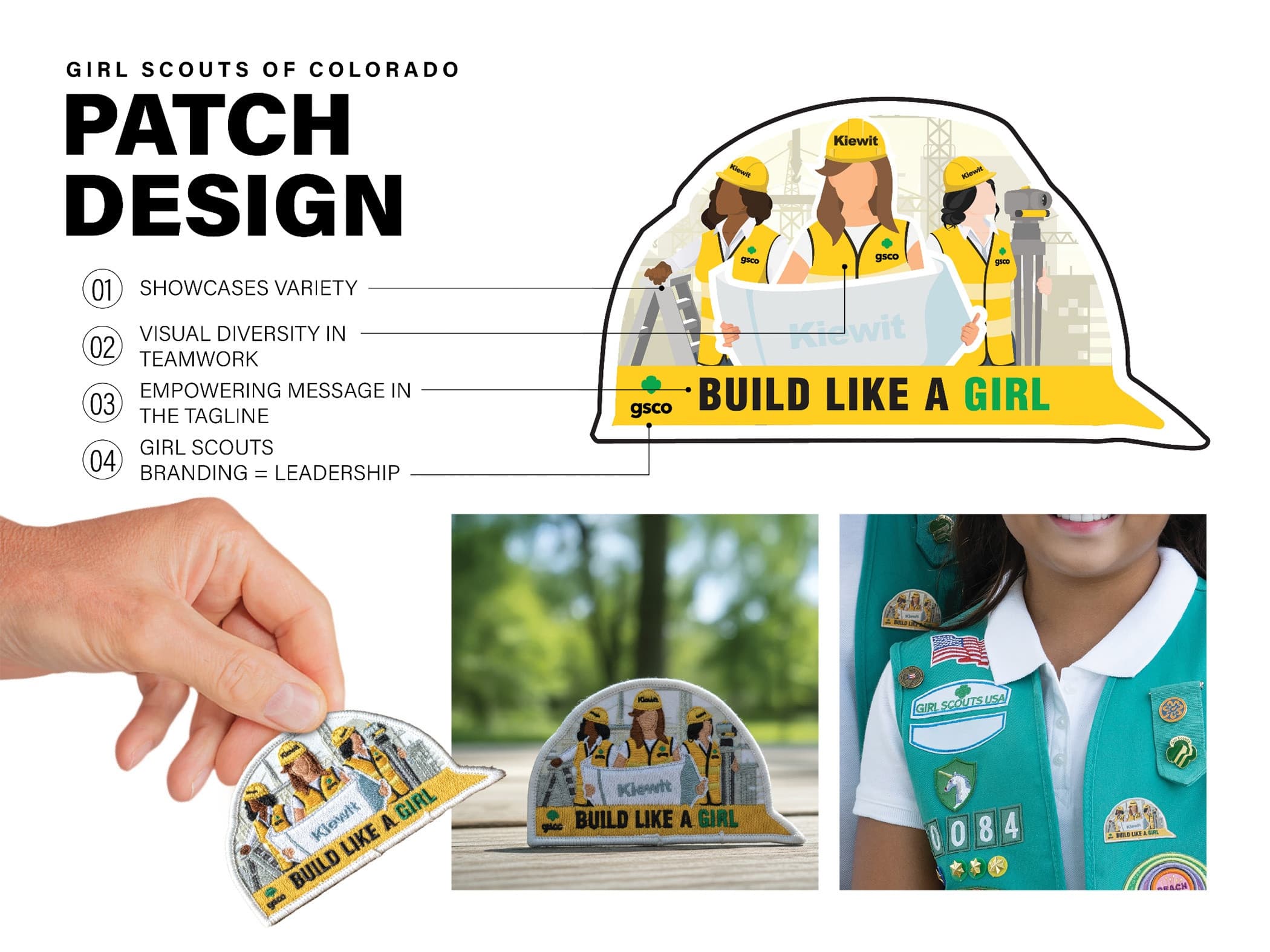Build Like A Girl Patch Design