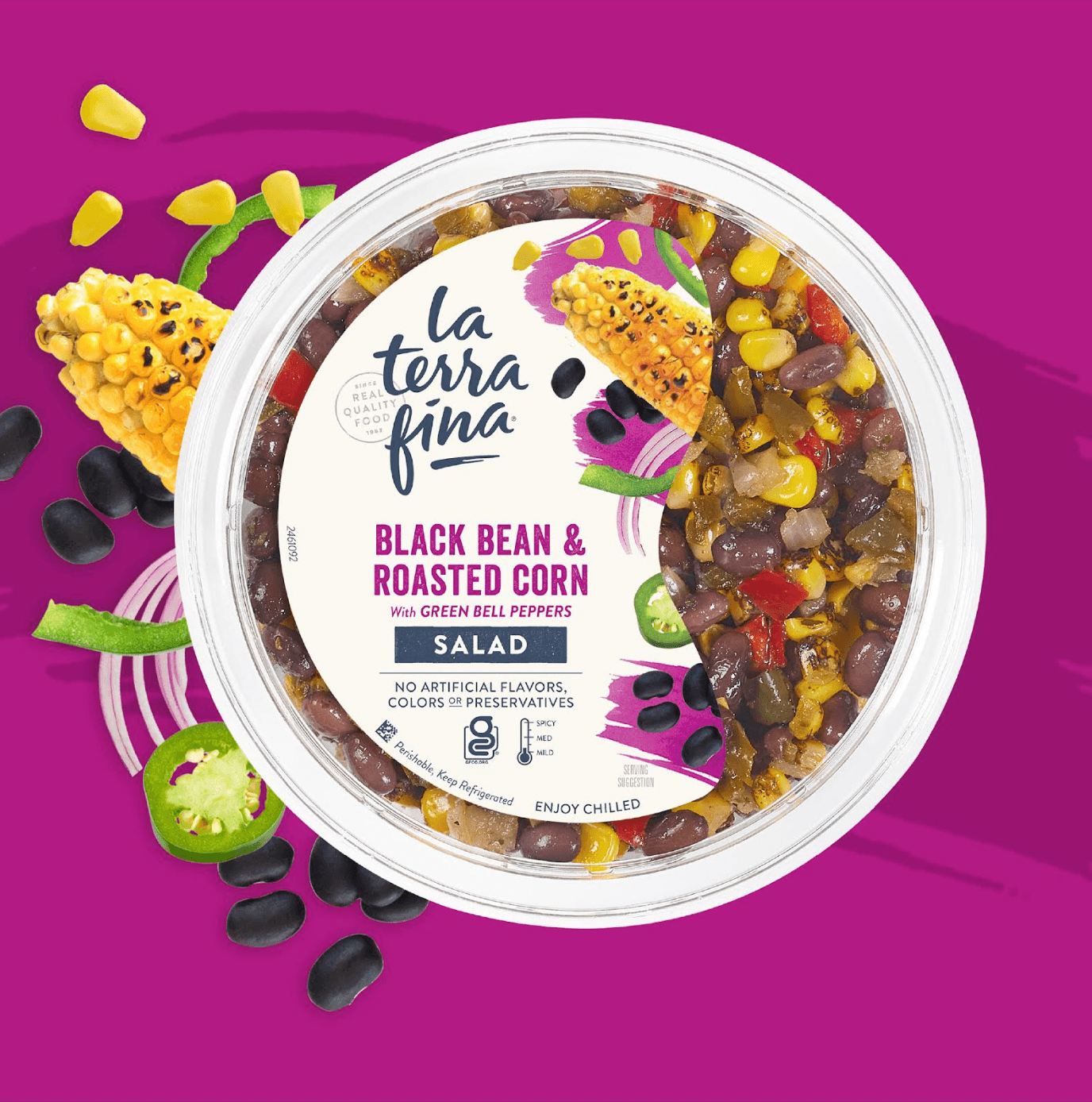 La Terra Fina Black Bean & Roasted Corn Salad Packaging