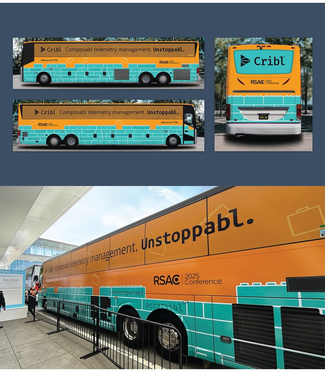 Cribl Bus Wrap at RSAC 2025 Conference