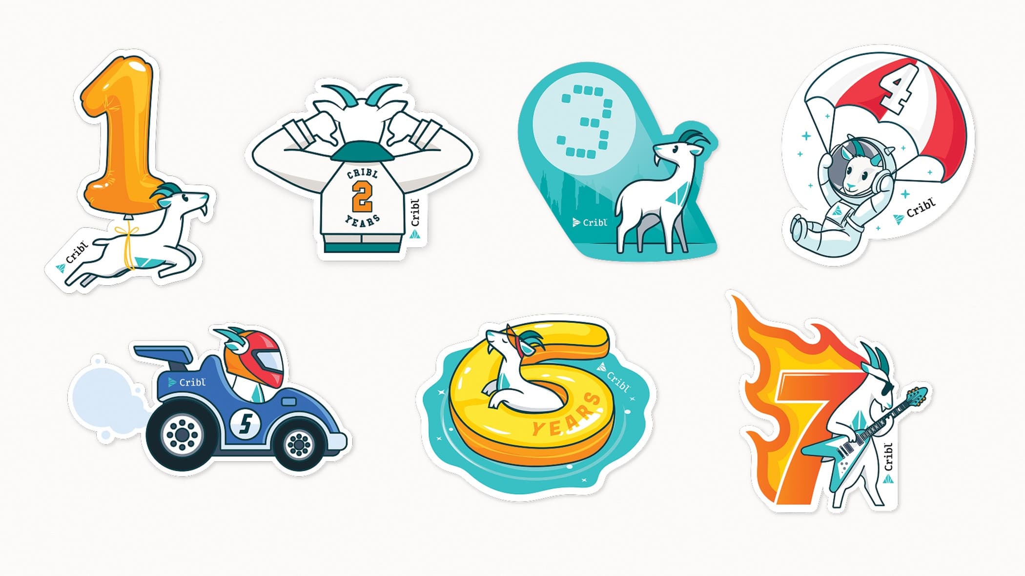 Cribl Employee Anniversary Stickers