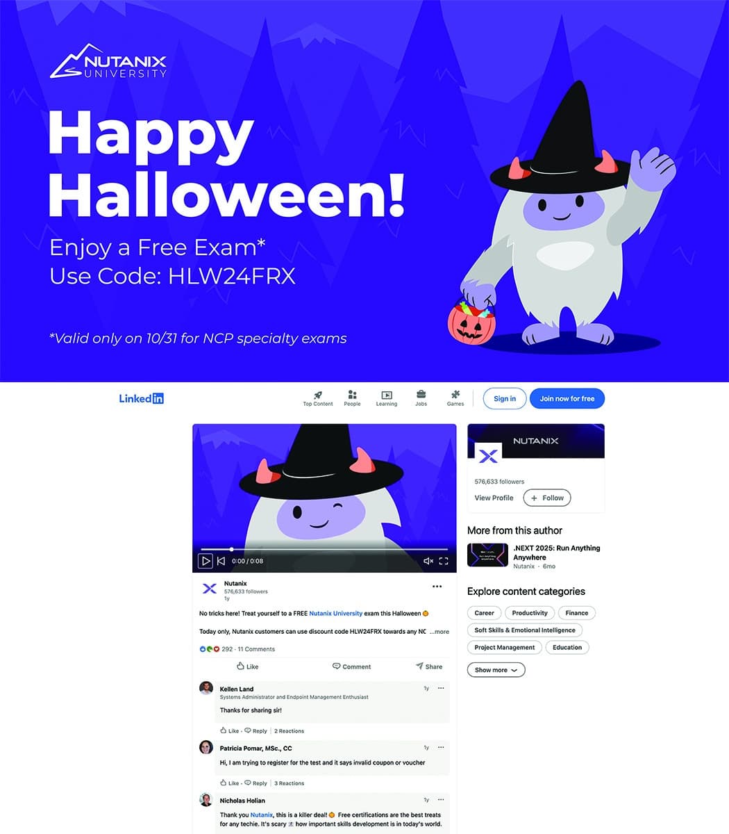 Halloween Animated Social Post: Nutanix University