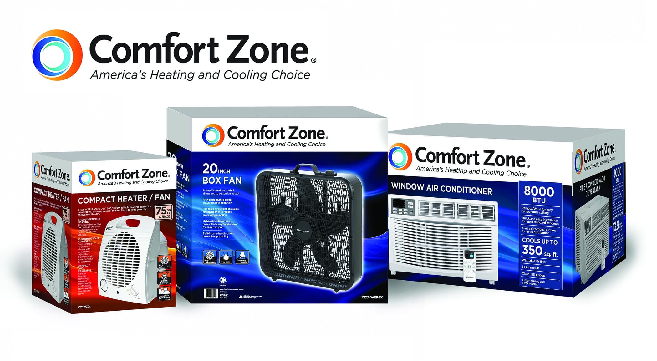 Comfortzone Heaters & Fans Packaging