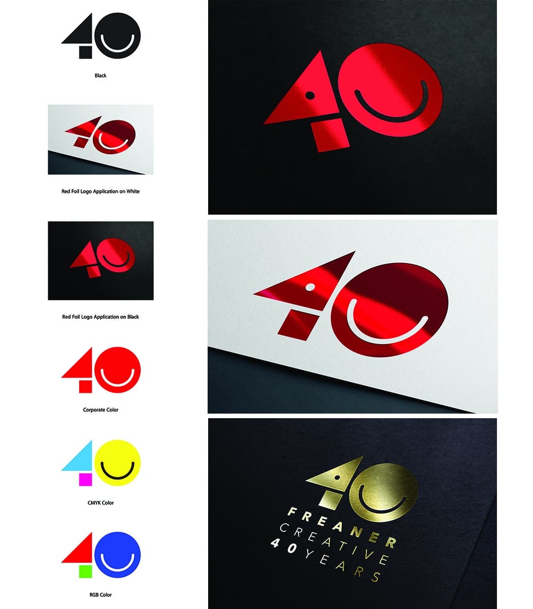 Freaner Creative 40 Years Logo Design
