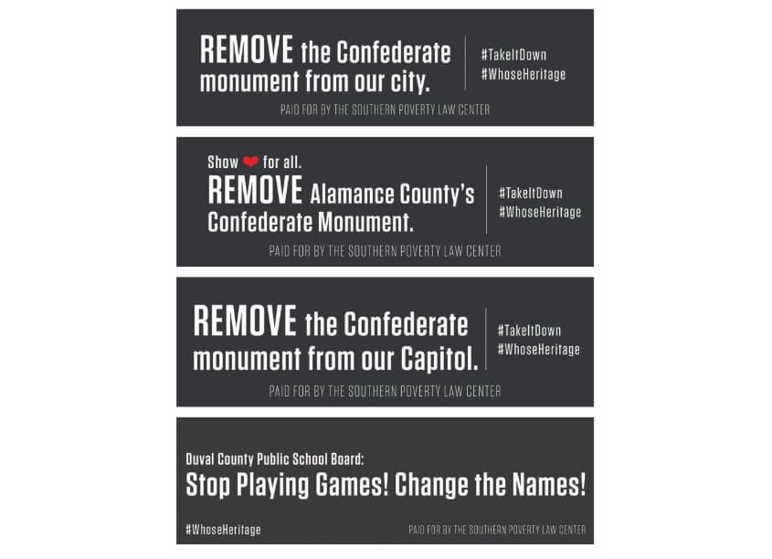 Billboards Advocating Removal of Confederate Monuments
