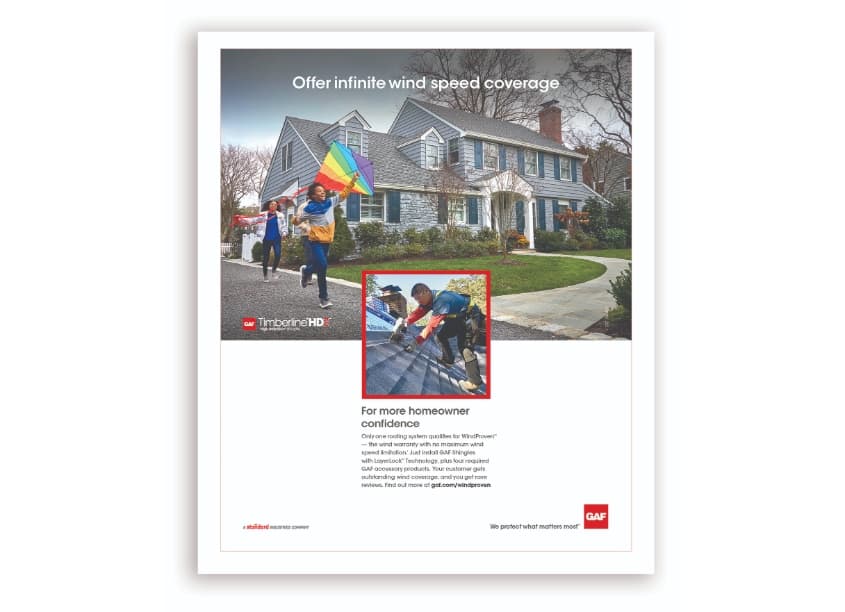 GAF HDZ Wind Advertising