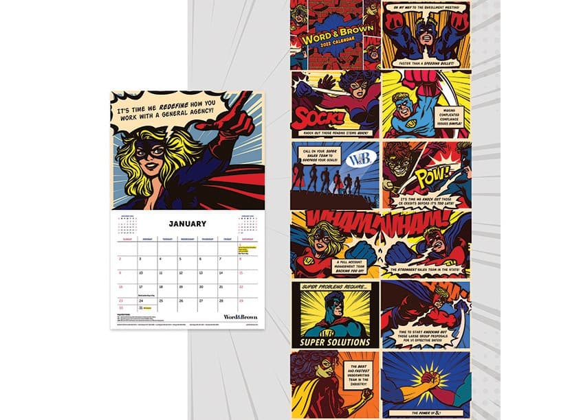 Word & Brown GA Superhero Calendar 2022