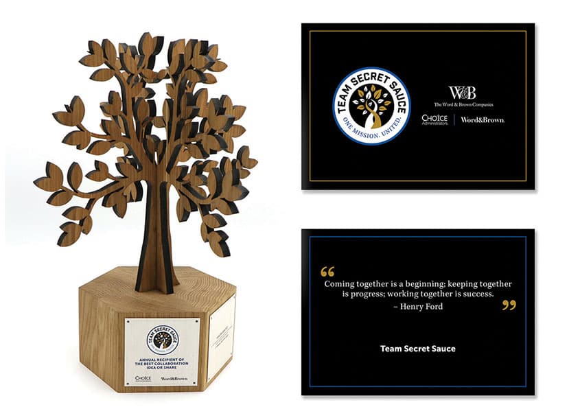 Word & Brown 'Team Secret Sauce' Award