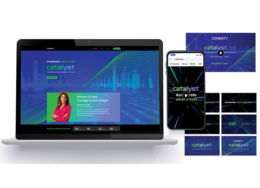Cohesity Catalyst 2023 Event Identity and Web Design