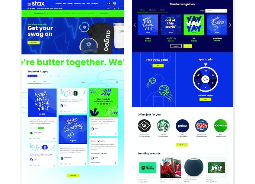 Stax Employee Recognition Site Landing Page Design