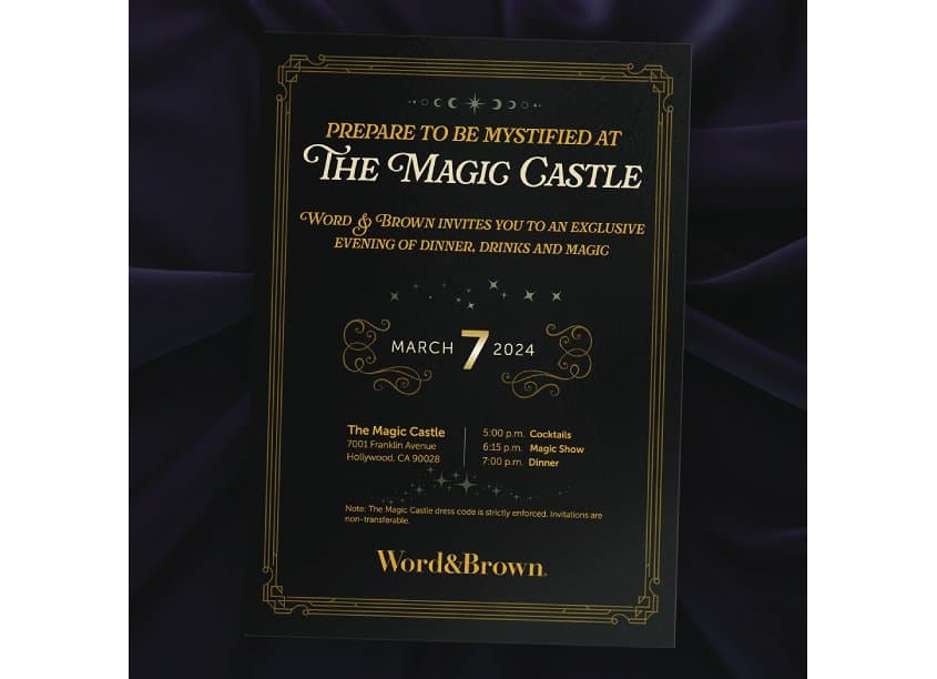 Word & Brown 'Magic Castle' Event Invitation