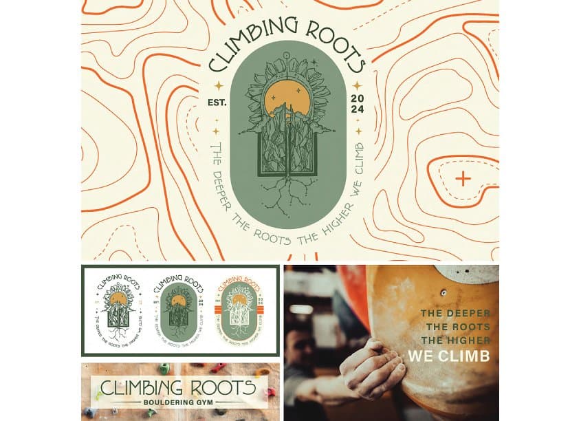 Climbing Roots Bouldering Gym Branding
