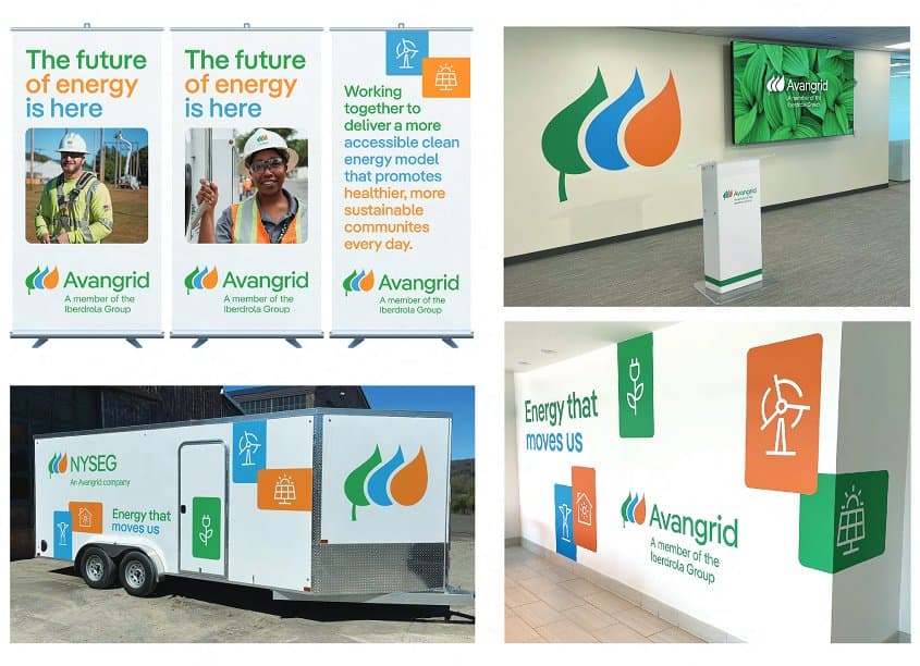 Avangrid Corporate Building Signage and NYSEG Vehicle Graphics
