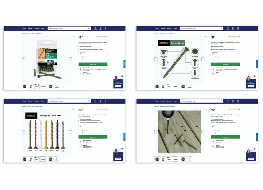 Deck Plus Screws E-Commerce Point of Purchase