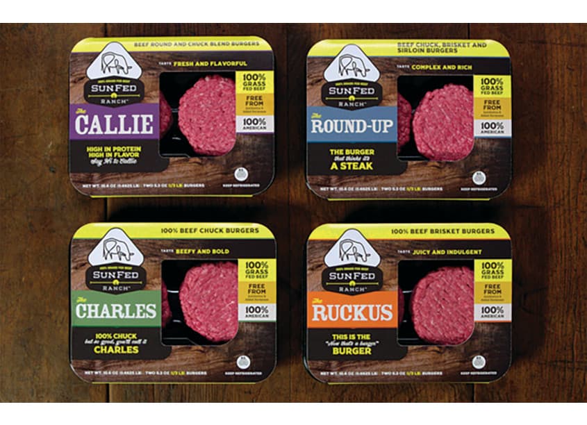 SunFed Ranch 100% Grass Burger Packaging