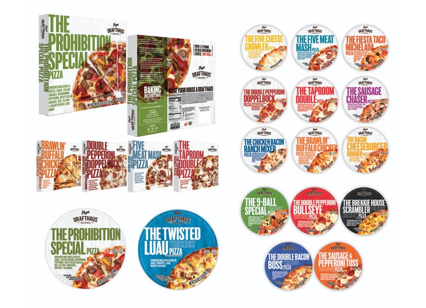 Pep’s Drafthaus Frozen Pizza Packaging Label & Carton
