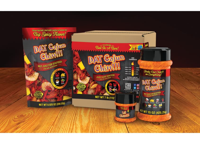 Dat Cajun Chitt Seasoning & Stove-Top Boil Packaging