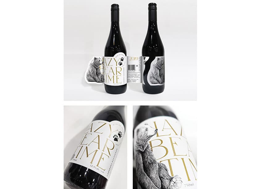Lazy Bear Time Wine Label